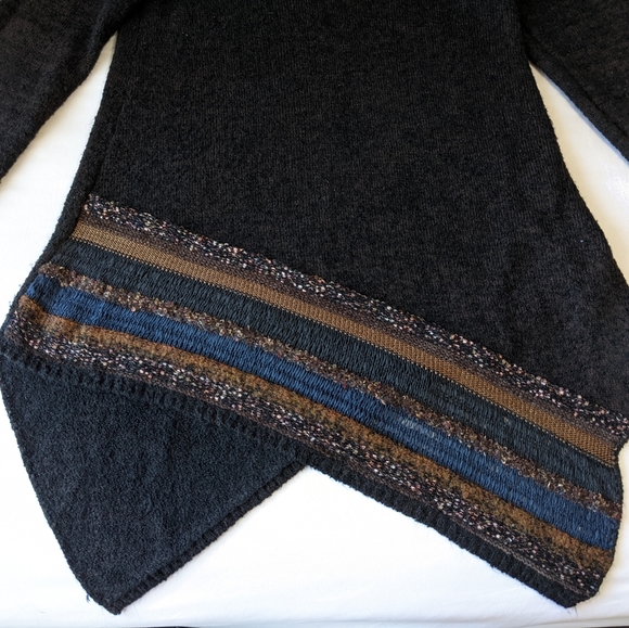 Soft Surroundings Wool Blend Criss Cross Hemline Sweater Top Medium - Picture 4 of 9